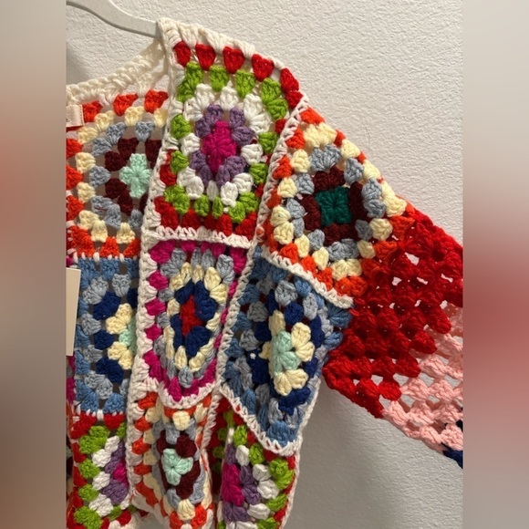 NWT Elan COLETTE RAINBOW MULTI CROCHET CARDIGAN size M - Picture 6 of 8